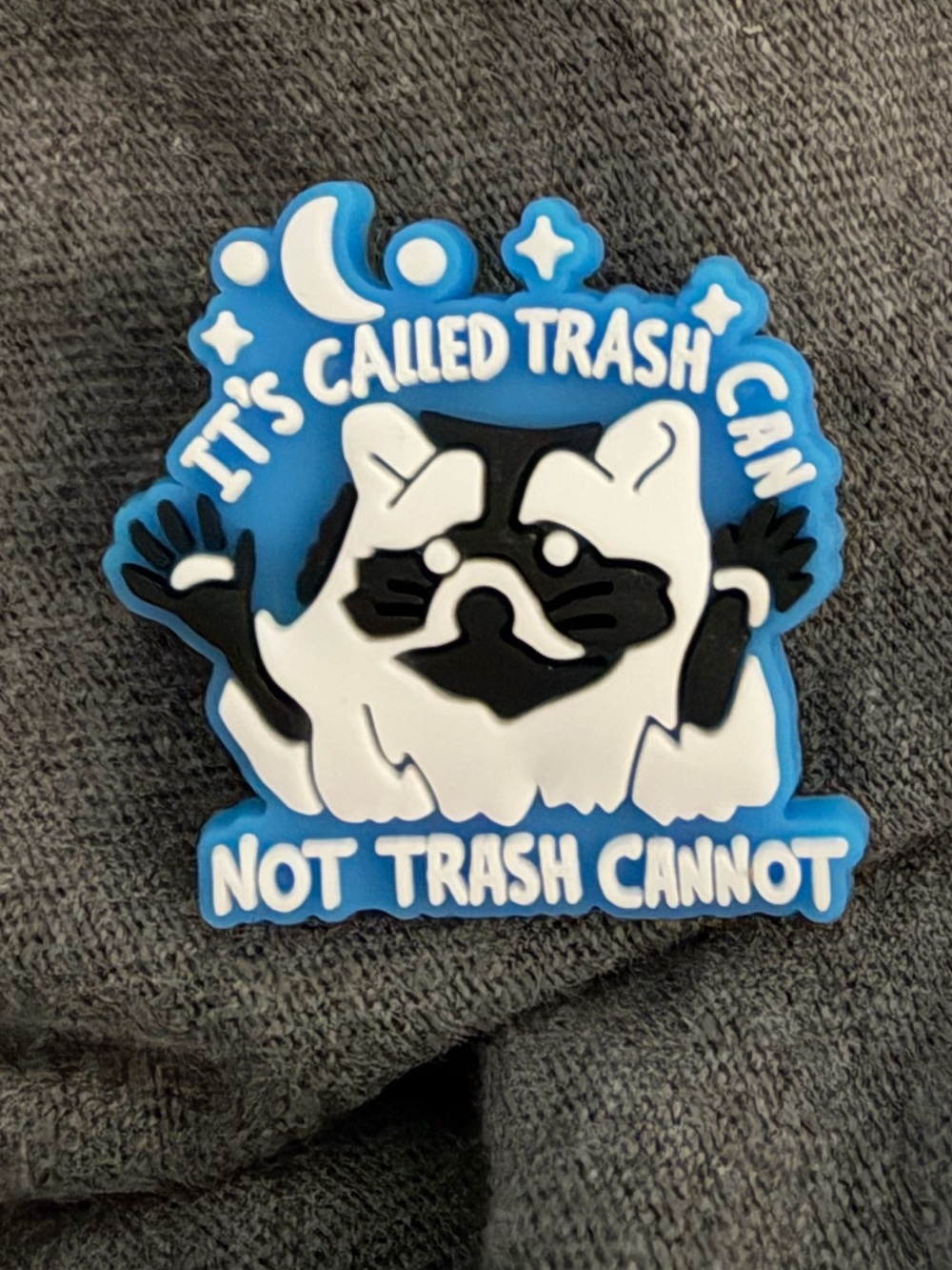 "It’s called Trash Can Not Trash Cannot" funny raccoon rubber pin trashpanda